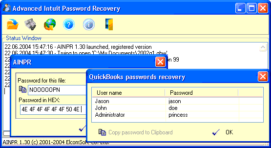 Advanced Intuit Password Recovery Image