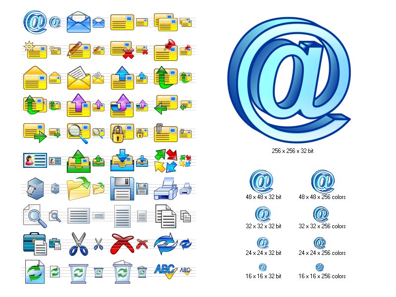 FileGets: E-mail Icon Set Screenshot - E-Mail Icon Set is a ...
