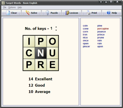 Words Screenshot - Target Words creates and solves those 9 letter 