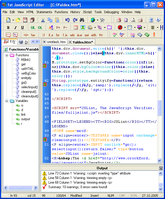javascript web editor
