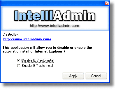 IE7 Automatic Install Disabler Software Download
