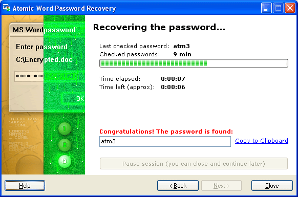 Atomic Word Password Recovery Image