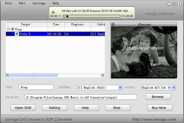 Lenogo DVD Movie to 3GP Converter Software Download