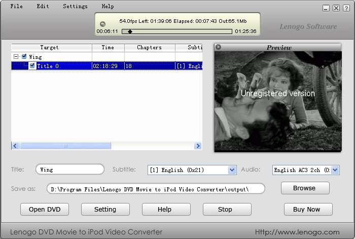 Lenogo DVD Movie to iPod VIDE0 Converter Software Download