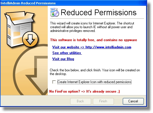 Reduced Permissions Software Download