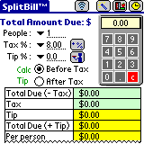 SplitBill (For PalmOS) Software Download